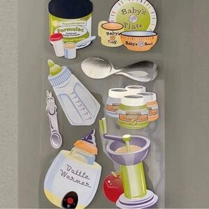 💞 New Baby Feeding Foil Scrapbook Stickers